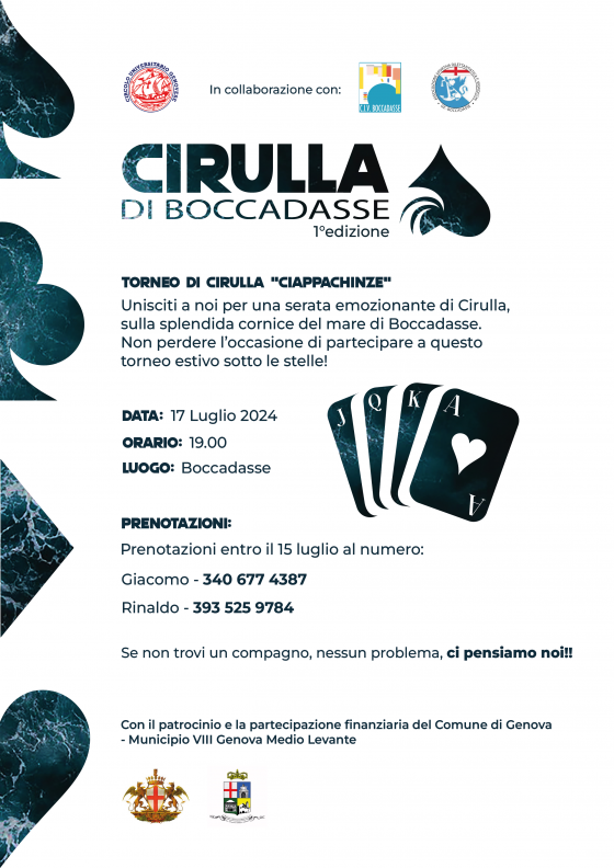 Volantino 1° Torneo Cirulla a Boccadasse